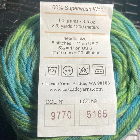 6X NWT Cascade Yarns 220 Superwash Paint 100% Superwash Wool Color 9770 Lot 5165 - Picture 8 of 9